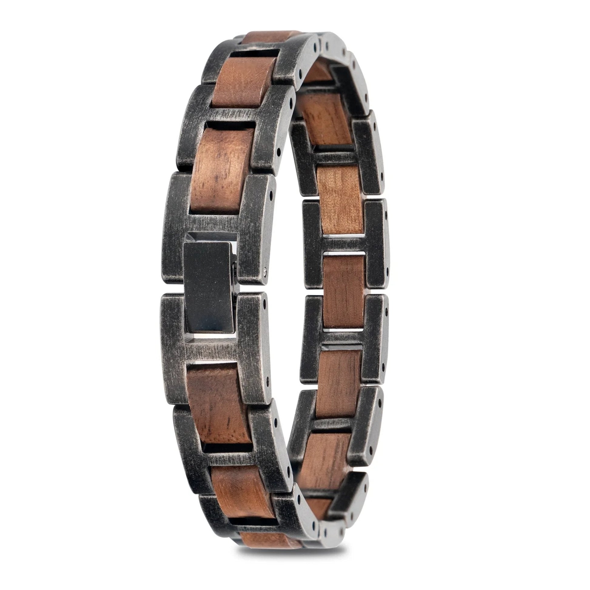 Aldoro Men’s Wooden Bracelet – Walnut & Stainless Steel - Luxury Wooden Watch handcrafted by Aldoro Watches Dubai