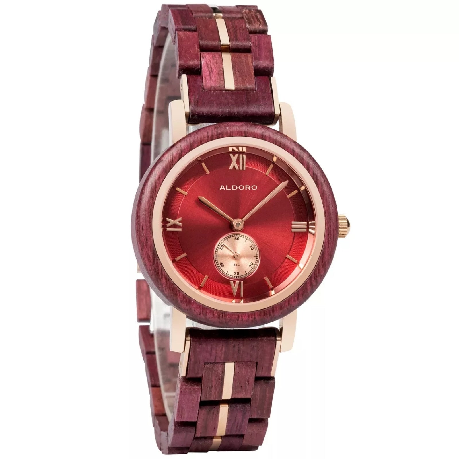 Aura Crimson - Luxury Wooden Watch handcrafted by Aldoro Watches Dubai
