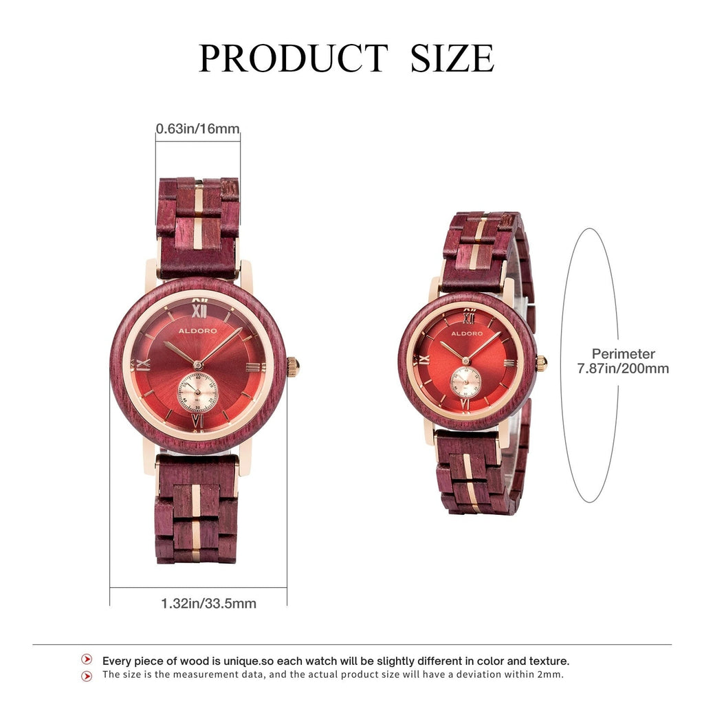 Aura Crimson - Luxury Wooden Watch handcrafted by Aldoro Watches Dubai
