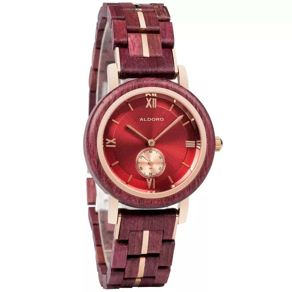 Aura Crimson - Luxury Wooden Watch handcrafted by Aldoro Watches Dubai