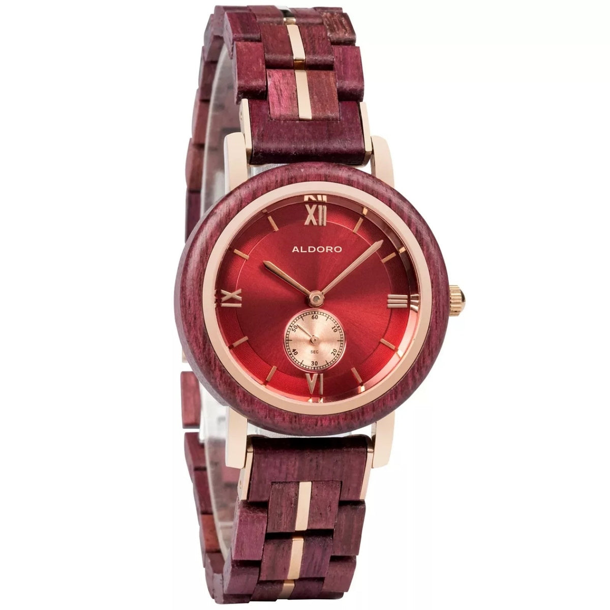 Aura Crimson - Luxury Wooden Watch handcrafted by Aldoro Watches Dubai